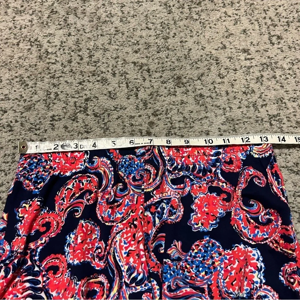 Lilly Pulitzer Navy & Coral Paisley Lorena Breezy Palazzo Lounge Pants Size XL